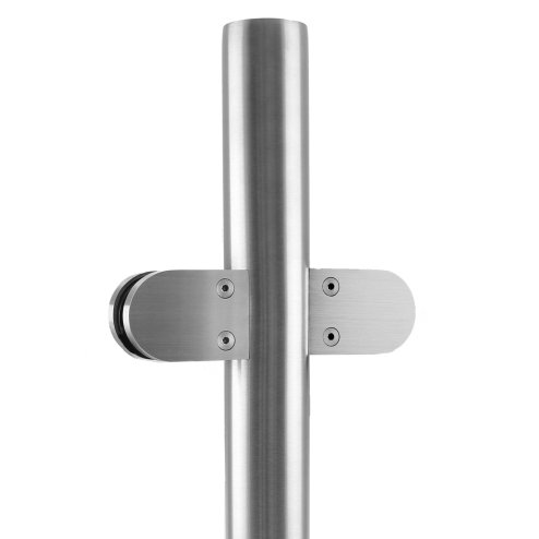 MonsterShop Stainless Steel Balustrade 1100mm High Mid Post, Decking Landing Staircase, Brushed Metal