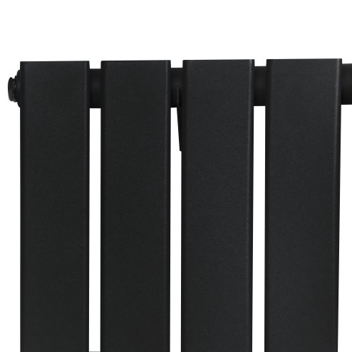 Flat Single Column Radiator - 600 x 700mm - Black