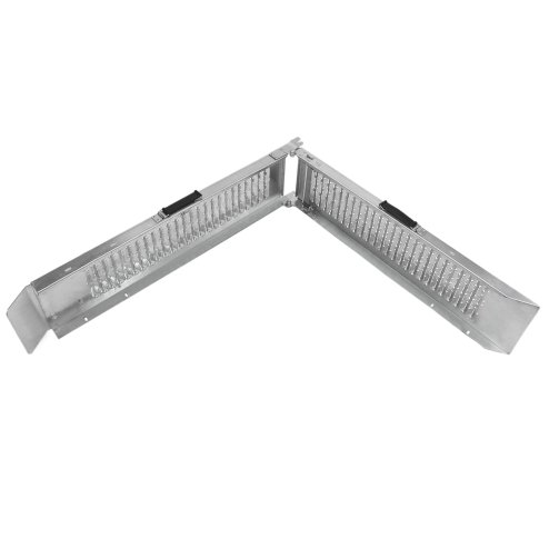 Ramp Foldable Loading Motorbike Motorcycle Folding Van Steel Trailer Heavy Duty ATV Portable Truck Track Day 200Kg Capacity Quad Bike Car Lawn Mower Scooter Non-Slip Silver| Free Ratchet Strap