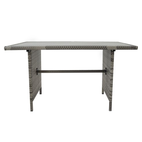 Rattan Corner Set With Composite Table - Grey