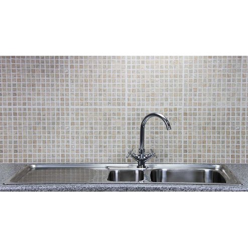KuKoo Stainless Steel Kitchen Sink Basin & Victoria Tap, Reversible, 105cm x 18cm x 50cm