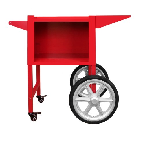 Popcorn Machine Maker Cart Professional Concession Catering Trolley Retro Red Stainless Steel Built In Handle 4 Wheels 2 Parking Brakes Easy Mobility Large Hidden Storage Detachable Shelf