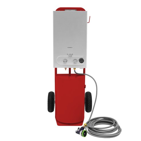 Portable Horse Shower With Steel Trolley Red 18L Tankless Instant Hot Water Gas Boiler LPG Heater 10m Water Hose & 9-Pattern Spray Gun Camping Outdoor 10 Image