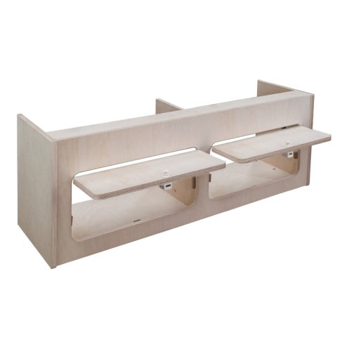 Campervan Overhead Cabinet 2 Door Top Locker Central Divider Camper Van Furniture Storage Lightweight Solid Birch Plywood Unpainted Soft Close Hinges Push Button Locks Pre Drilled Holes Fixing Kit