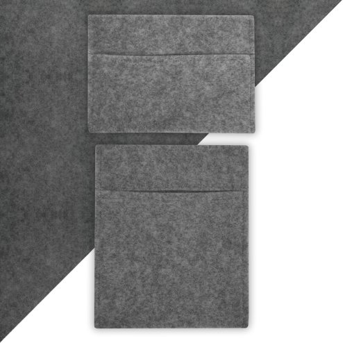 Camper Van Lining & 2 x Storage Pouches Smoke Grey Carpet 4 Way Stretch 2m Wide 11m2 Coverage Car Motorhome Vehicle Interior Campervan Conversion 2 Size Tool Paperwork Document Pocket Organiser Holder