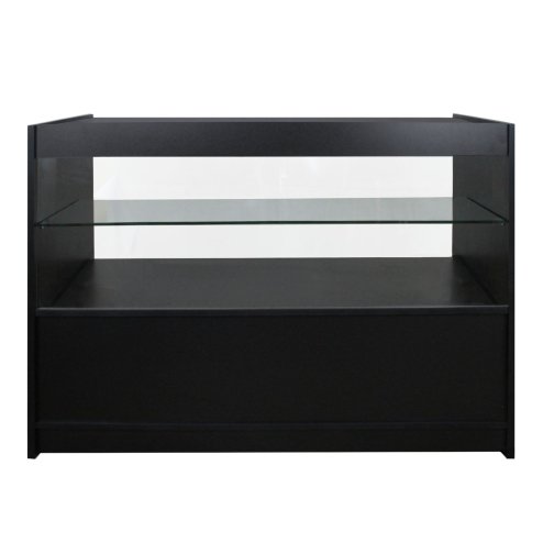 MonsterShop Emperor Retail Display Shop Counter Unit & Glass Showcase Cabinet Units Black/White