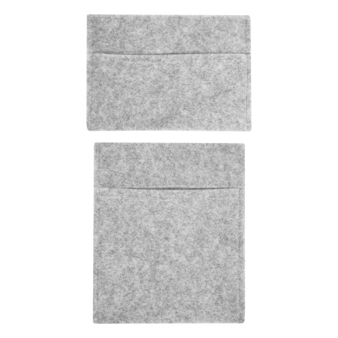 Fabric Storage Pouches 2 Pack 2 Sizes Silver Grey Car Motorhome Camper Van Matching Lining Tool Paperwork Document Pocket Organiser Holder Accessories Portable Fixed 100% Polypropylene 3mm Thick