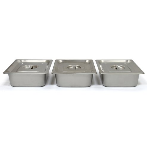 KuKoo Wet Well Catering Bain Marie Food Warmer Display, 3 Pan, 1/2 GN, 1.5kW, Stainless Steel