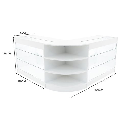 Apollo LED Shop Counter Set LM60 & 2 x K1200 - White