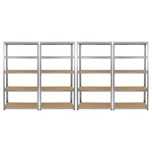 Garage Racking Bundle 4 x 90cm Heavy Duty Racks & 1 x Corner Unit / Galvanised Steel Storage Shelving Warehouse Shed Heavy Duty Rack