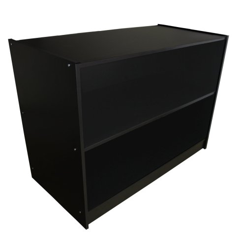 Retail Shop Counter Till Block Product Showcase Display Storage Cabinet Shelves Black - A1200