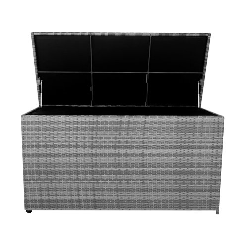 Rattan Cushion Storage Box 700L - Grey