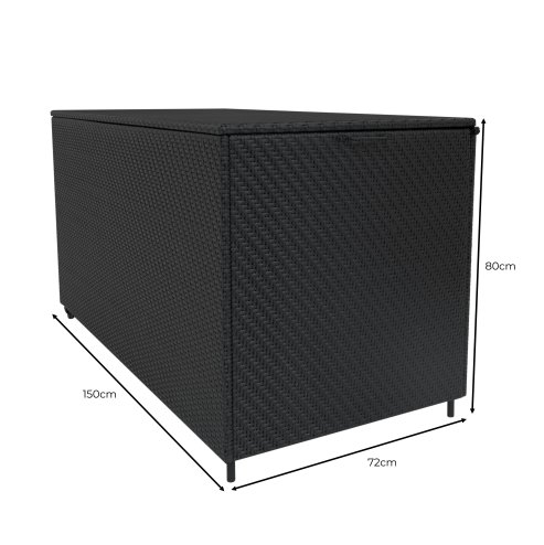 Rattan Cushion Storage Box 700L - Black
