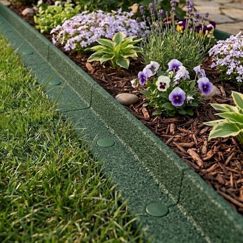 Flexible Lawn Edging 28 x 1.2m With Mallet - Green