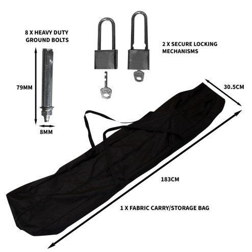 Motorbike Motorcycle Tent Large Waterproof Shelter Outdoor Storage Garage Moped Bike Scooter Oxford Fabric Cover Steel Frame 170cm H x 104cm W x 294cm L Lockable 2 x FREE Padlocks & 8 x Ground Bolts