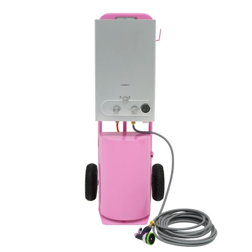Portable Horse Shower With Steel Trolley Pink 18L Tankless Instant Hot Water Gas Boiler LPG Heater 10m Water Hose & 9-Pattern Spray Gun Camping Outdoor 10 Image