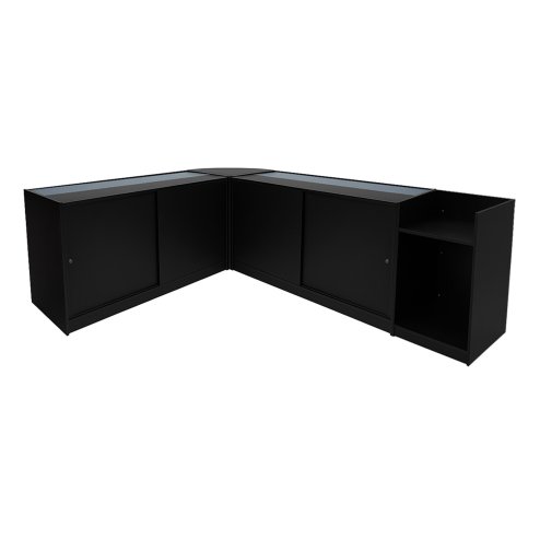 Retail Bundle: Black Astro LED Shop Counter, 40 Sand Heavy Duty Carpet Tiles (10m²), & 5 Counterfeit Money Detector Pens