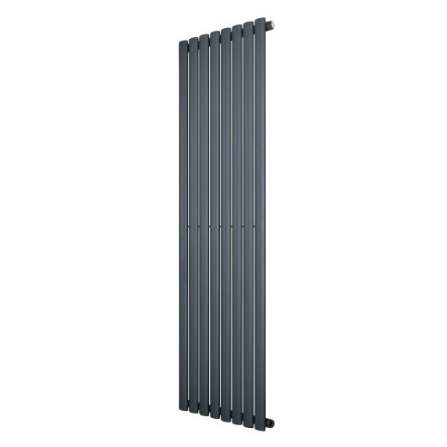 Oval Single Column Radiator - 1600 x 480mm - Anthracite Grey