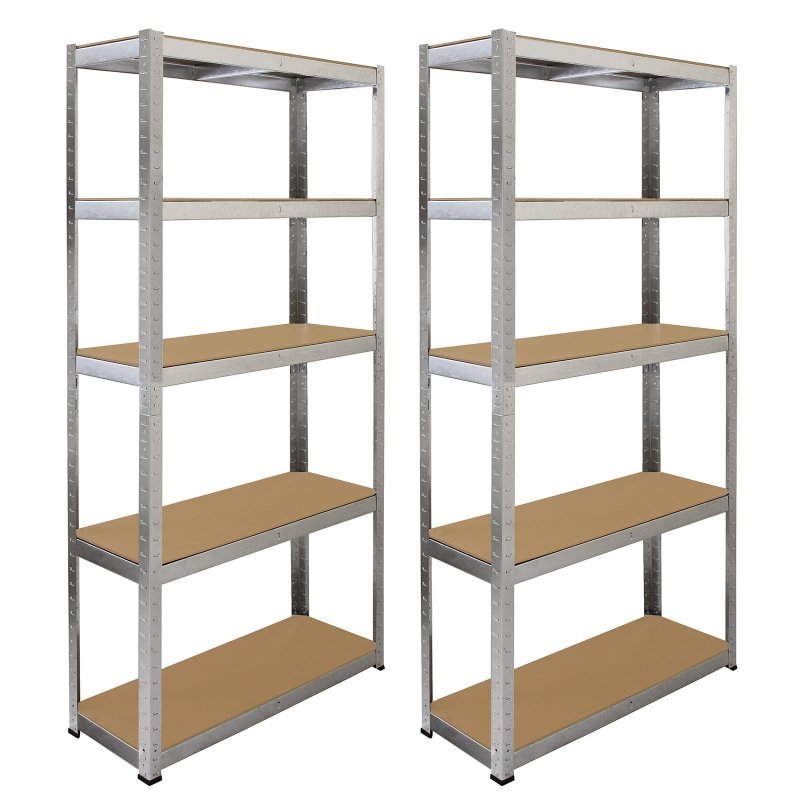 2 x 90cm Heavy Duty Racking & 1 x Corner Unit / Garage Galvanised Steel Shelving