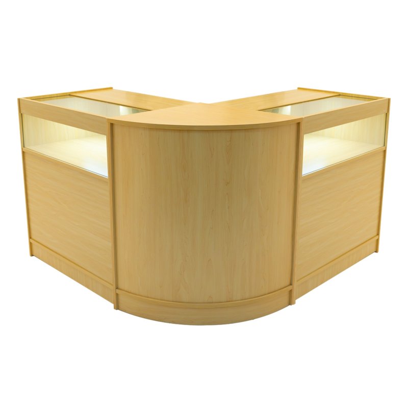 Maple Shop Counter Set Iris LED Light B900 CM60 Lockable Retail Store Display