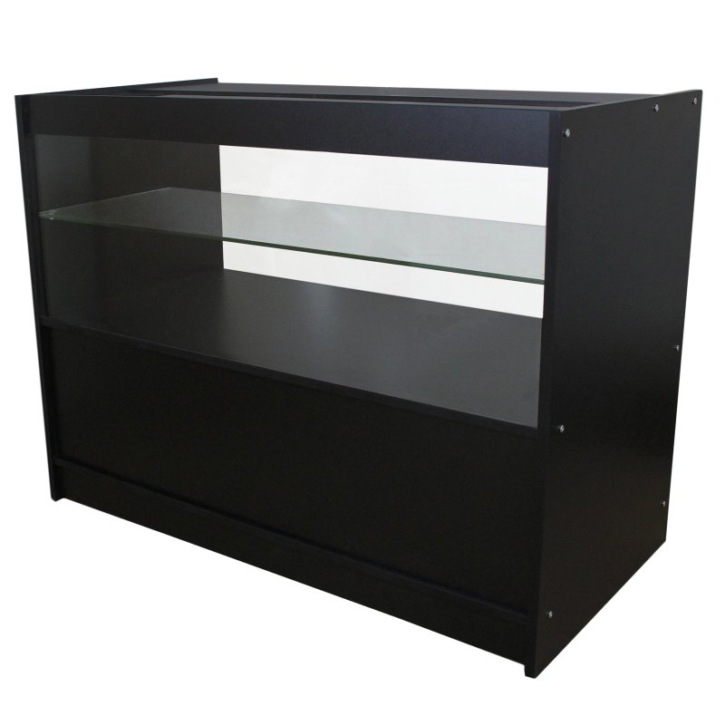 MonsterShop Emperor Retail Display Shop Counter Unit & Glass Showcase Cabinet Units Black/White