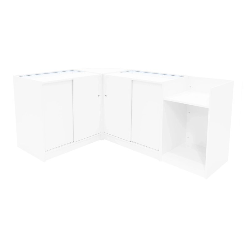 Aries LED Shop Counter Set CM60, TB60 & 2 x K900 - White