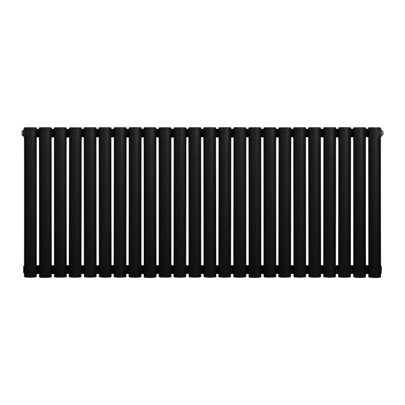 Oval Single Column Radiator - 600 x 1440mm - Black
