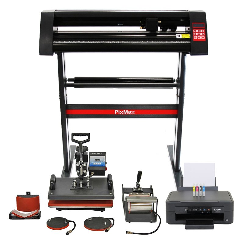 Vinyl Cutter Sublimation Printer 5 in 1 Heat Press T Shirt Transfer Digital Industrial Business Home Custom Design Plotter Machine Stand Cutting Printing
