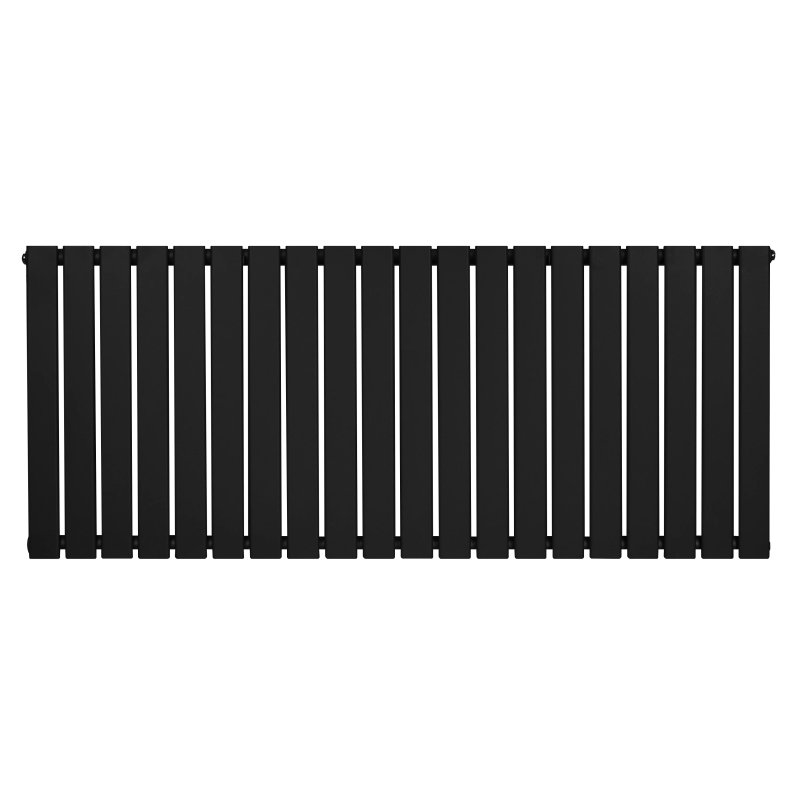 Flat Single Column Radiator - 600 x 1400mm - Black