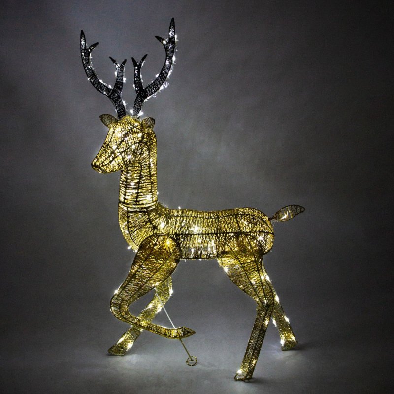 Light up Reindeer Gold Stag & Doe Set