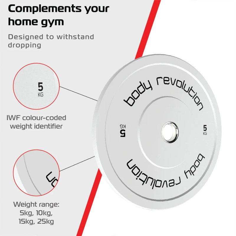 Body Revolution Olympic Bumper Plates 15kg Pair