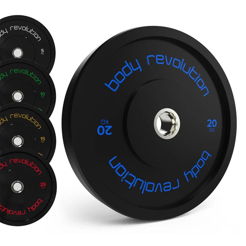 Body Revolution Olympic Bumper Plates (Black) 20kg Pair