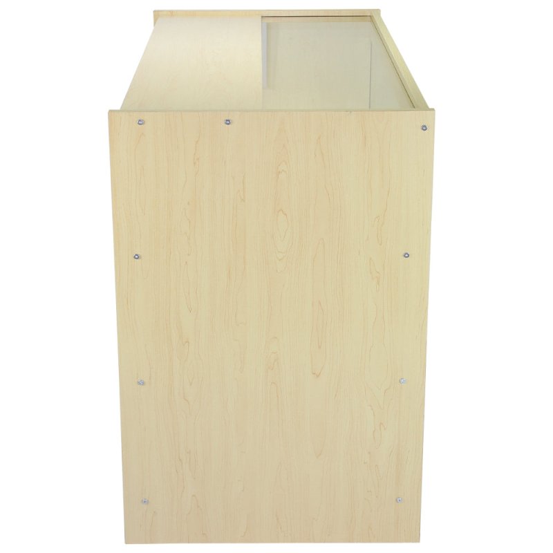 MonsterShop B1200 Shop Counter Retail Glass Showcase Display Cabinet, Maple, 120cm x 90cm x 60cm