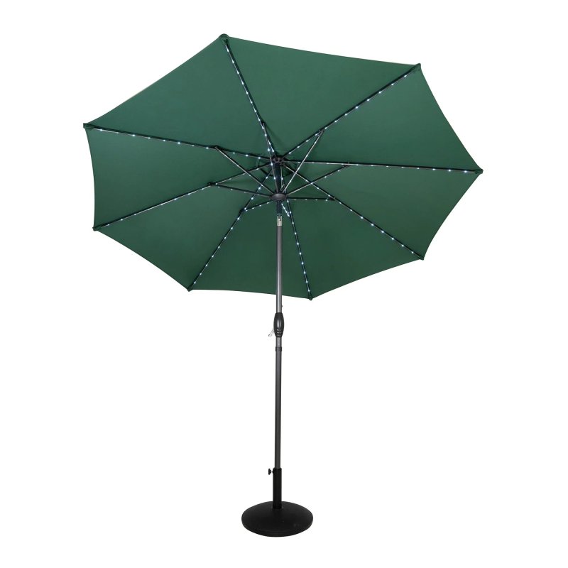 LED Tilt Parasol 2.7m With Tilt Base - Green