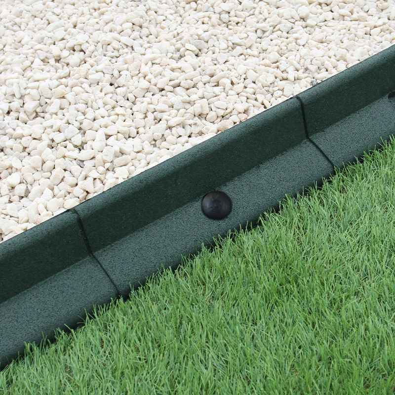 Flexible Lawn Edging Garden Border Grass Pathways Path Edge Vegetable Plot Flowerbed Raised Borders Rubber Artificial Grass Green | Pack of 46 x 1.2m