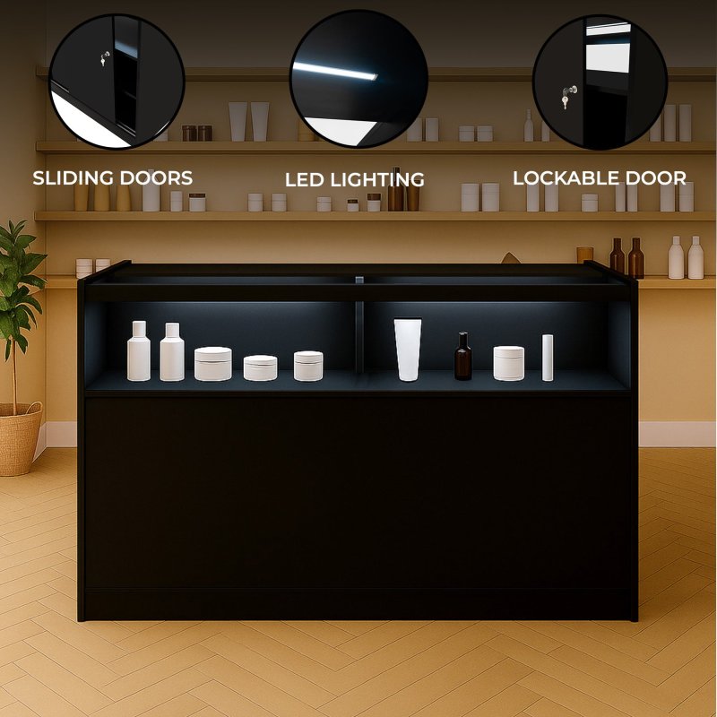 LED Retail Shop Counter B1500 - Black