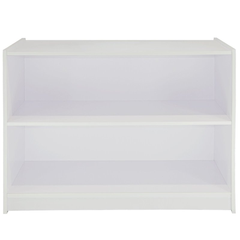 Retail Shop Counter Till Block Product Showcase Display Storage Cabinet Shelves White - A1200