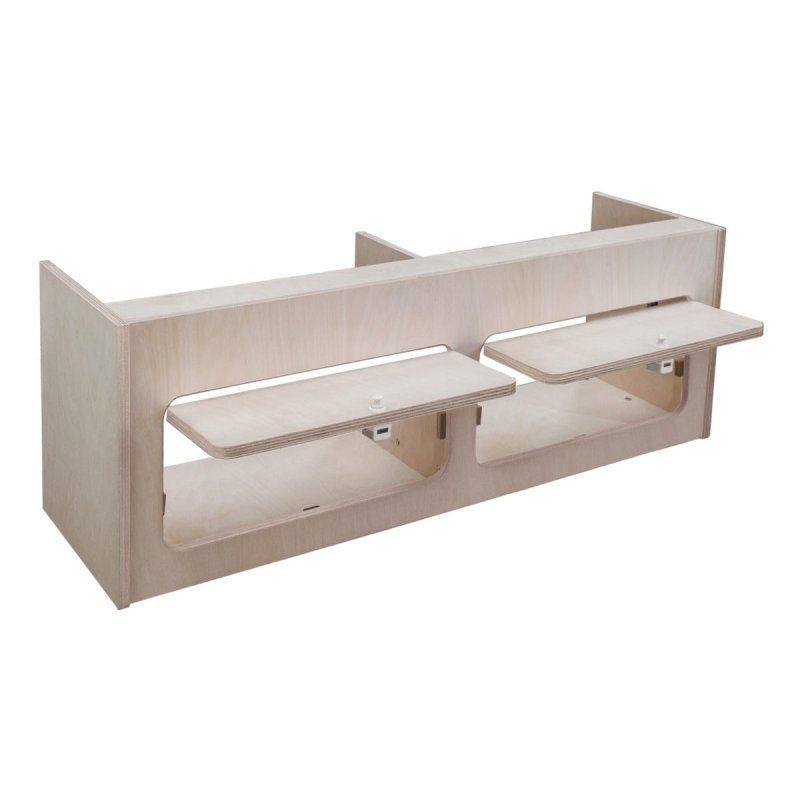 Campervan Overhead Cabinet 2 Door Top Locker Central Divider Camper Van Furniture Storage Lightweight Solid Birch Plywood Unpainted Soft Close Hinges Push Button Locks Pre Drilled Holes Fixing Kit