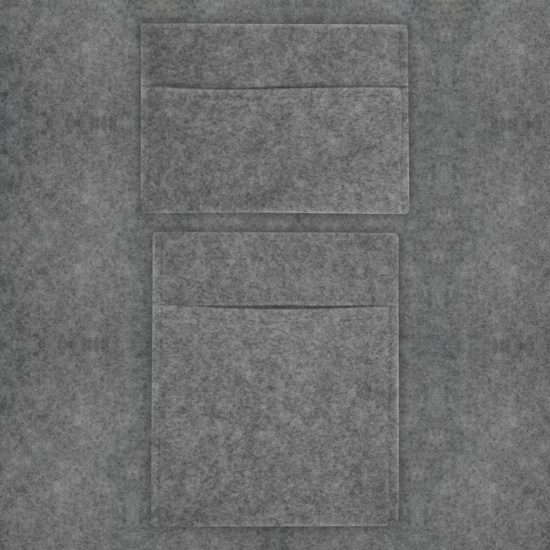 Fabric Storage Pouches 2 Pack 2 Sizes Smoke Grey Car Motorhome Camper Van Matching Lining Tool Paperwork Document Pocket Organiser Holder Accessories Portable Fixed 100% Polypropylene 3mm Thick