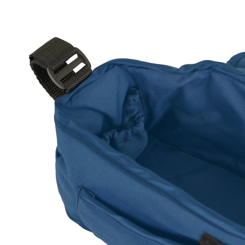 Pet Stroller Caddy Organiser Navy Blue Pushchair Pram Travel Accessory Bag Detachable Hook & Loop Straps Elastic Cup Pouch Front Pocket Large Capacity Multifunctional Waterproof Oxford Fabric