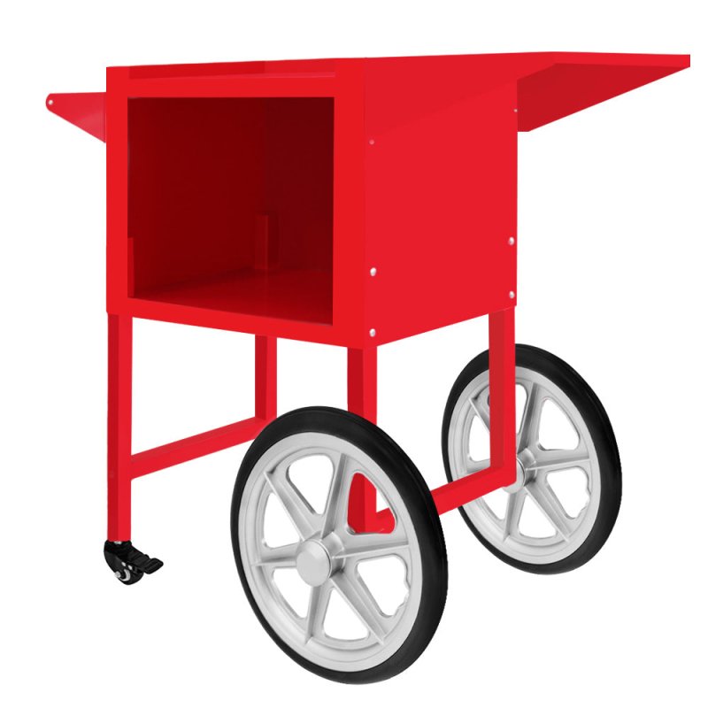 Popcorn Machine Maker Cart Professional Concession Catering Trolley Retro Red Stainless Steel Built In Handle 4 Wheels 2 Parking Brakes Easy Mobility Large Hidden Storage Detachable Shelf