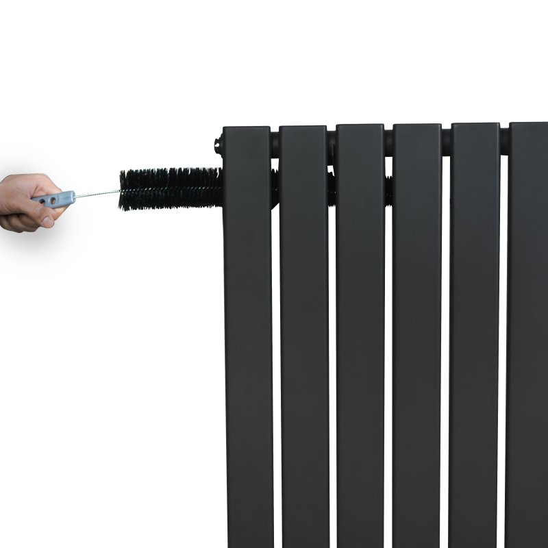 Flat Single Column Radiator - 600 x 910mm - Anthracite Grey