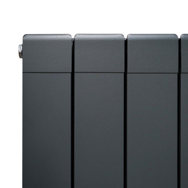 Aluminium Designer Radiator 1800mm x 395mm Vertical Double Flat Panel Column Lightweight Modern Central Heating Heater Matt Anthracite Grey Kitchen Living Room FREE Cleaning Brush Fixing Kit Brackets