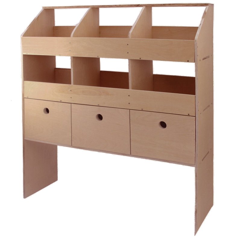 Monster Racking Wooden Van Rack System / 6 Pigeon Hole & 3 Drawers Plywood Shelving / 102cm x 120cm x 30cm, Plywood