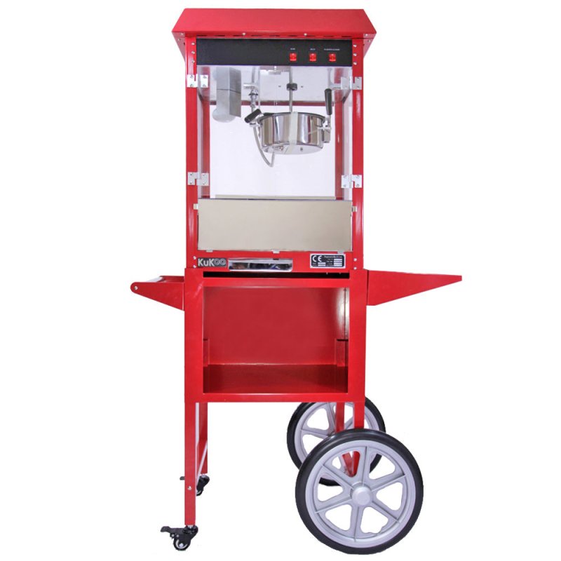 Popcorn Maker Machine / 8 Ounce Large Kukoo Pop Corn Machine With Matching Cart
