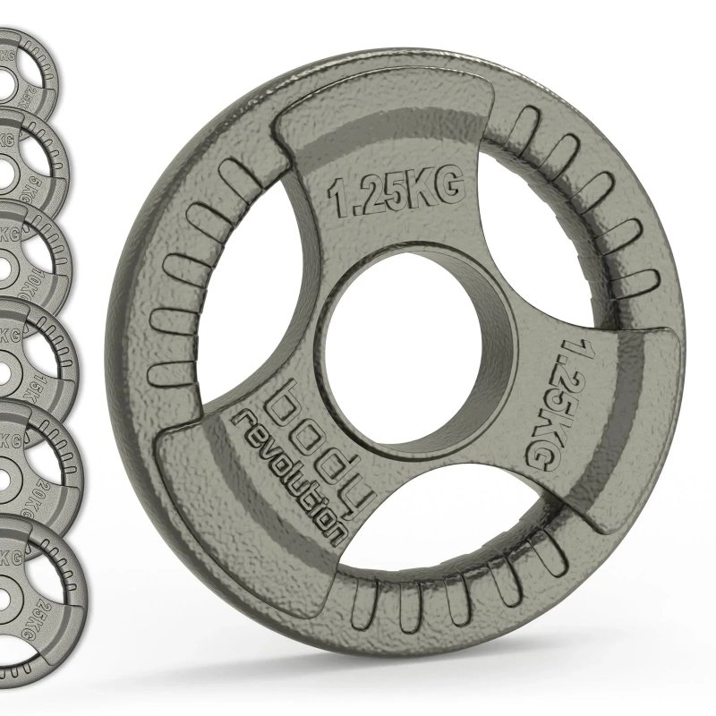 Olympic Tri Grip Cast Iron Weight Plates Pairs Sets 2 x 1.25kg