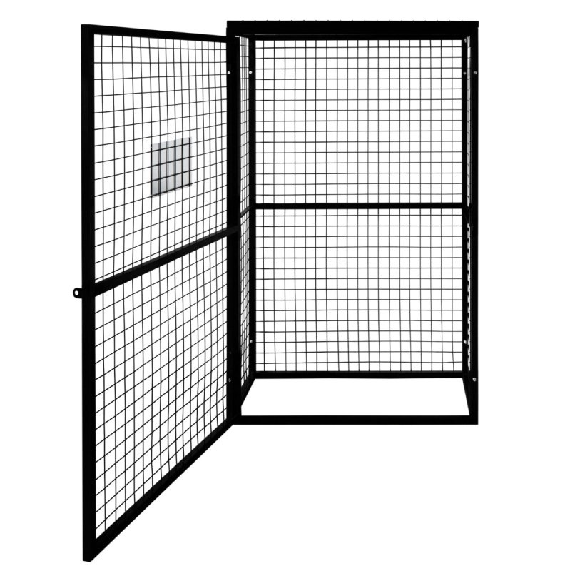 Gas Bottle Cage 184 x 116 x 57cm Collapsible Mesh Secure Cylinder Storage Galvanised Steel 3mm Wire Thickness 6 x 19kg / 2 x 47kg Propane Bottles Removable Shelf FREE Warning Sign, Padlock & 2 Keys