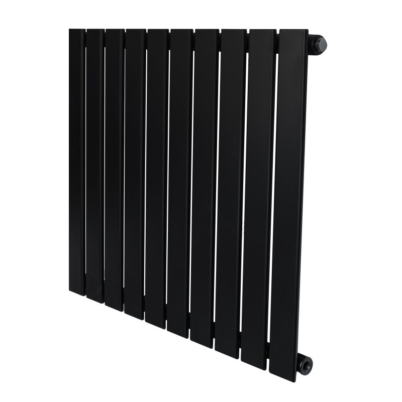 Flat Single Column Radiator - 600 x 700mm - Black