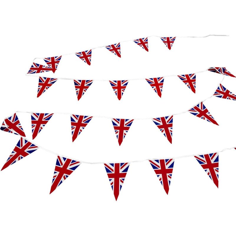 2 x Union Jack Flag Bunting - 10m Durable Fabric - British Decor, Perfect for Indoor/Outdoor Events, Royal Celebrations & National Holidays