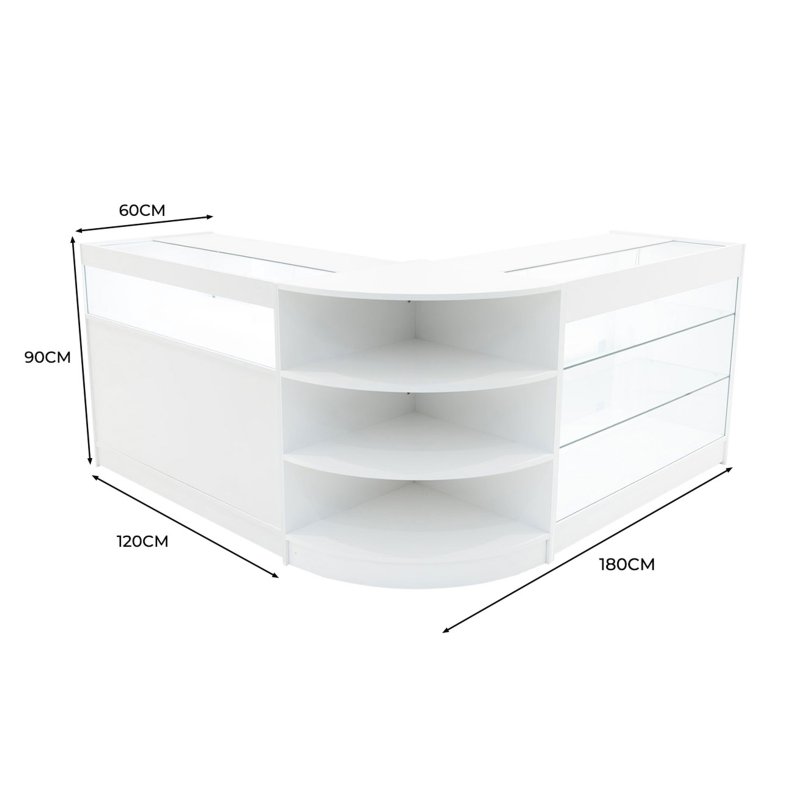 Demeter LED Shop Counter Set K1200, B1200 & LM60 - White